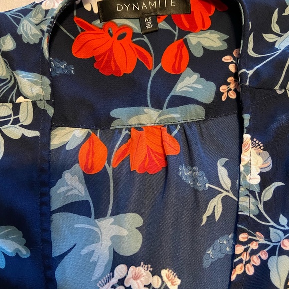 Dynamite Navy Floral Midi Dress - Picture 2 of 3